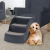 vidaXL Hundetreppe mit 3 Stufen Klappbar Dunkelgrau Produktbild-Vorschau 2