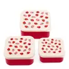 Snack Box 3er Set Erdbeere Lunchbox Kunststoff Produktbild-Vorschau 1