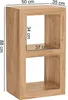 A wooden shelving unit with dimensions indicated. Produktbild-Vorschau