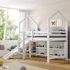 Hochbett mit Lattenrost und Rutsche, 90x200 cm, Kinderbett Produktbild-Vorschau 4
