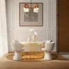 MODFU Couchtisch rund Gold,2er set Sofatisch mit weiße Produktbild-Vorschau 5