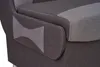 A close-up view of the side of a gray upholstered bench. Produktbild-Vorschau