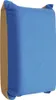 A rectangular cleaning sponge with blue fabric on the front and tan fabric on the sides. Produktbild-Vorschau