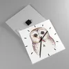 Wanduhr - Quadrat - Glasuhr - Eule Waldkauz Grafik - Produktbild-Vorschau 2