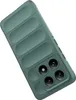 A green phone case with a textured back and camera cutout. Produktbild-Vorschau