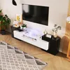 Stilvoller TV-Schrank, niedriges Panel. Hochglanz-Weiß und Produktbild-Vorschau 4