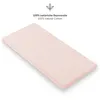 A pink fitted sheet for a child's bed is shown at an angle on a white background. Produktbild-Vorschau
