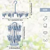 A product image showing a drying rack with dimensions and icons indicating its use for socks, towels, underwear, and bras. Produktbild-Vorschau