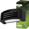 A black outdoor wall lamp and its packaging. Produktbild-Vorschau