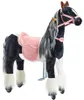 Mechanisch paard op wielen, Pony Domino M met roze zadel Productafbeelding-voorbeeld 1