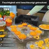 A person is using a food dehydrator with oranges and bananas being dried. Produktbild-Vorschau