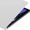 A close-up, angled view of a white tablet case partially covering a tablet. Voir les images du produit