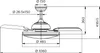 A technical drawing of a ceiling fan with dimensions indicated. Podgląd zdjęcia produktu