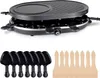 A raclette grill with accessories shown against a white background. Produktbild-Vorschau