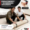 A couple assembling a wooden bed frame in a bedroom. Produktbild-Vorschau
