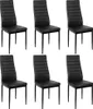 Esszimmerstühle 6-er SET, Kunstleder Schwarz Produktbild-Vorschau 1