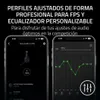 Two smartphone screens displaying a gaming headset app with audio settings. Produktbild-Vorschau