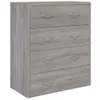 vidaXL Kommode mit 4 Schubladen 60x30,5x71 cm Grau Sonoma - Produktbild-Vorschau 4