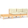 vidaXL 3-tlg. Garten-Lounge-Set mit Kissen in Creme Produktbild-Vorschau 11