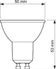A technical drawing of a light bulb with dimensions indicated. Voir les images du produit