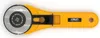 A yellow and black rotary cutter with a silver blade is shown against a white background. Produktbild-Vorschau