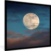 MuchoWow® Gerahmtes Poster Mond - Wolken - Nacht 40x40 cm - Produktbild-Vorschau 1