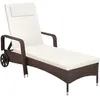 tectake® Rattan Sonnenliege 200 x 70 x 33 cm Produktbild-Vorschau 1