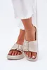 Damen Schaum Plattform Sandalen Mit Schnalle Beigefarben Produktbild-Vorschau 5