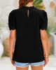 ASKSA Damen Chiffon Blusen Stehkragen Elegant Falten Produktbild-Vorschau 7