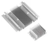 Two aluminum heatsinks of different sizes are shown against a white background. Náhled obrázku produktu