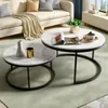 ProximaX 2er Set Couchtische Rund, Marmoroptik Couchtisch Produktbild-Vorschau 5