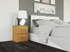 A bedroom scene with a nightstand and bed. Produktbild-Vorschau