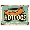 Leinwandbild retro-hotdog 90x60 cm Feeby blau wandbild Produktbild-Vorschau 3