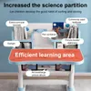 A child's desk with various compartments and labeled sections for organization. Produktbild-Vorschau