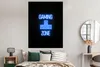 MuchoWow® Poster Spiele - Text - Spielzone - Neon - Blau Produktbild-Vorschau 4