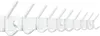 A white coat rack with multiple hooks, mounted on a white surface. Anteprima dell’immagine prodotto