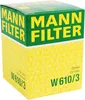A product box for a MANN-FILTER W 610/3 oil filter. Anteprima dell’immagine prodotto