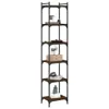 Libreria 6 ripiani effetto rovere marrone 40x30x188cm Anteprima dell’immagine prodotto 3