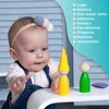 Montessori-Holzspielzeug "Steckpuppen mit Hüte und Betten" Produktbild-Vorschau 6