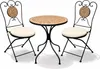 3er Mosaik Sitzgarnitur Sitzgruppe Gartentisch Stühle Gartenmöbel Bistrotischset Produktbild-Vorschau