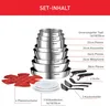 A product shot showing a set of cookware and accessories with labels indicating the contents. Produktbild-Vorschau
