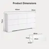 Commode BEALIFE 150x35x75 cm avec 9 tiroirs | Fabriquée en Voir les images du produit 2