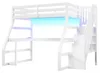 Hoogslaper 90x200 cm met L-vormig bureau, LED-verlichting, Productafbeelding-voorbeeld 10