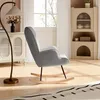 Fotel bujany z jasnoszarym pluszowym materiałem z Podgląd zdjęcia produktu 7