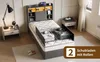Łóżko pojedyncze UnboxG 90x200 cm, kolor szary, z 2 Podgląd zdjęcia produktu 4