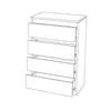 Kommode „HIT“, 4 Schubladen, 60 cm, Mattgrau Produktbild-Vorschau 9
