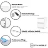Diagrams and text explaining features of a white nightstand. Voir les images du produit