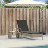 Sonnenliege mit Rollen und Auflage Hellgrau Poly Rattan Produktbild-Vorschau 3
