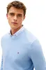 Pull col rond Tommy Hilfiger, bleu clair, texture Voir les images du produit 3