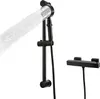 A black thermostatic shower mixer system with a showerhead and a wall-mounted control panel, shown against a white background. Náhled obrázku produktu